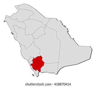 Map - Saudi Arabia, 'Asir