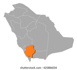 Map - Saudi Arabia, 'Asir