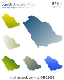Map of Saudi Arabia with beautiful gradients. Alluring set of country maps. Terrific vector illustration.