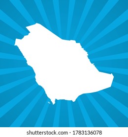 Map of Saudi Arabia blue comic pop art vector.