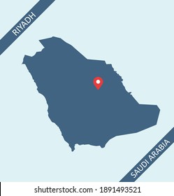 Mapa de Arabia Saudita con la capital Riyadh