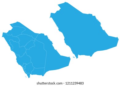 Map - Saudi Arabia Couple Set , Map of Saudi Arabia,Vector illustration eps 10.