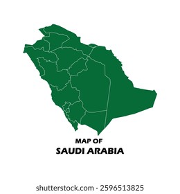 Map of Saudi Arabia, Flag of Saudia Arabia illustration on white background Vol 01