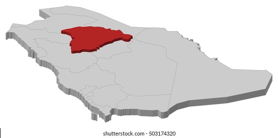 Map - Saudi Arabia, Ha'il - 3D-Illustration