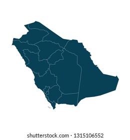 Map of Saudi Arabia - High detailed on white background. Abstract design vector illustration eps 10.