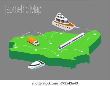 Map Saudi Arabia isometric concept. 3d flat illustration of Map Saudi Arabia.