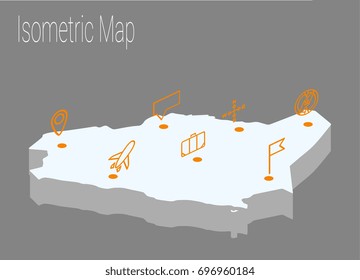 Map Saudi Arabia isometric concept. 3d flat illustration of Map Saudi Arabia.