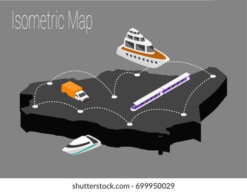 Map Saudi Arabia isometric concept. 3d flat illustration of Map Saudi Arabia.