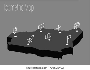 Map Saudi Arabia isometric concept. 3d flat illustration of Map Saudi Arabia.