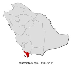 Map - Saudi Arabia, Jizan