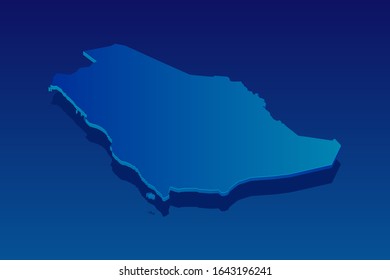 map of Saudi Arabia on blue background. Vector modern isometric concept greeting Card illustration eps 10.