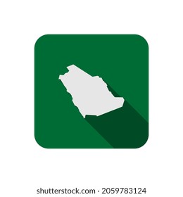 Map of Saudi Arabia on green square with long shadow