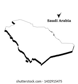 Map of Saudi Arabia on white background