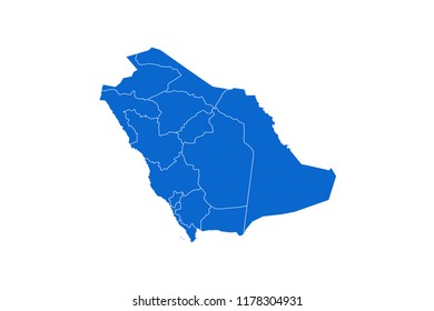 Map Saudi Arabia Original Color Blue Stock Vector (Royalty Free ...