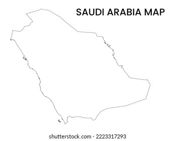 Map of Saudi Arabia, Outline Map Saudi Arabia vector Illustration, Map of Saudi Arabia with an outline. Saudi Arabia map.
