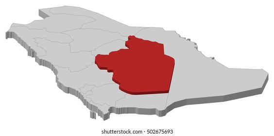 Map - Saudi Arabia, Riyadh - 3D-Illustration