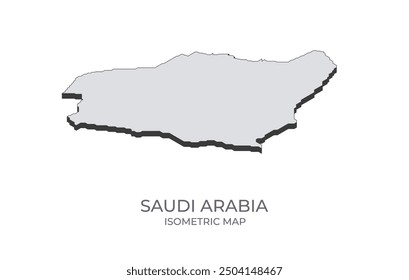 Map of the Saudi Arabia in simple isometric form. Illustration of isometric map of the country.