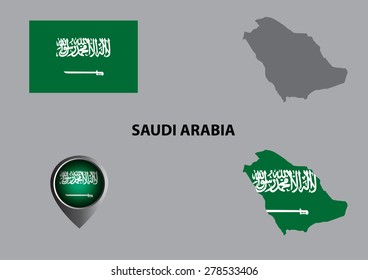 Map of Saudi Arabia and symbol