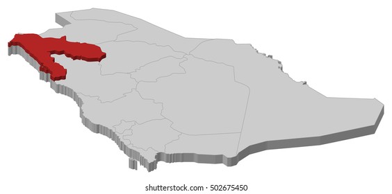 Map - Saudi Arabia, Tabuk - 3D-Illustration