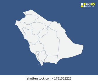 Map of Saudi Arabia vector on blue