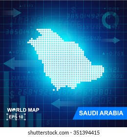Map Of Saudi Arabia,Abstract background, vector illustration