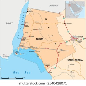 Mapa del proyecto de asentamiento en Arabia Saudita Neom