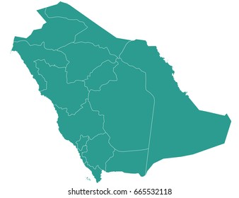 map of saudiArabia  isolated on white background