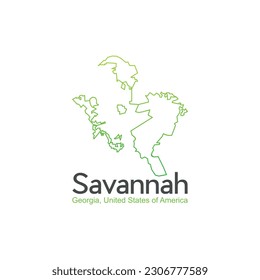 Map Of Savannah Georgia United States City Creative Design