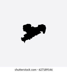 Mapa de Sajonia - Alemania Ilustración vectorial

