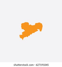 Map of Saxony - Germany Vector Illustration


