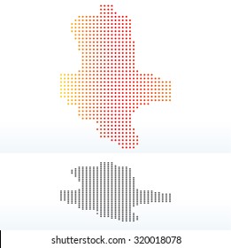 Map of Saxony-Anhalt, Germany with Dot Pattern