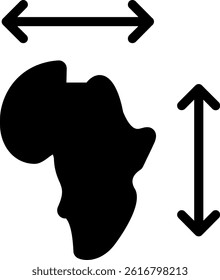 Map Scale Glyph Vector Icon Design