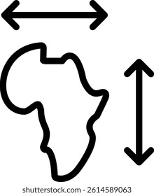 Map Scale Line Vector Icon Design