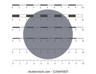 Map scales graphics for measuring distances. Scale measure map vector. Latitude and longitude distance
