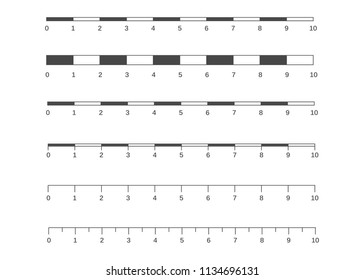 Map scales graphics for measuring distances. Scale measure map vector. Latitude and longitude distance