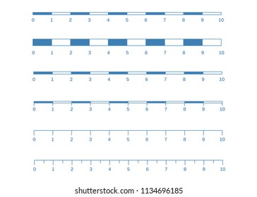 Map scales graphics for measuring distances. Scale measure map vector. Latitude and longitude distance