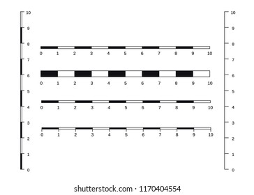 Map scales graphics for measuring distances. Scale measure map vector. Latitude and longitude distance