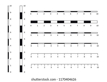 Map scales graphics for measuring distances. Scale measure map vector. Latitude and longitude distance