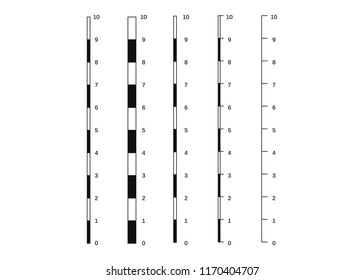 Map scales graphics for measuring distances. Scale measure map vector. Latitude and longitude distance