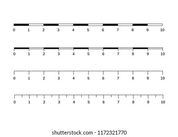 Map scales graphics for measuring distances. Scale measure map vector. Latitude and longitude distance