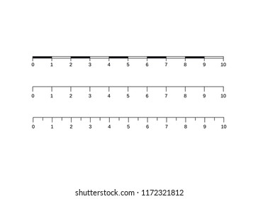 Map scales graphics for measuring distances. Scale measure map vector. Latitude and longitude distance