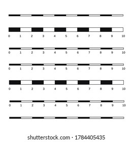 Map scales graphics for measuring distances. Scale measure map vector. Latitude and longitude distance
