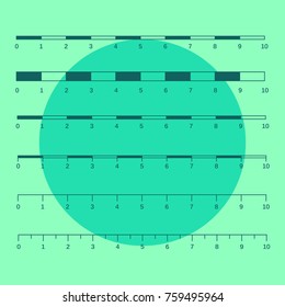 Map scales graphics for measuring distances. Scale measure map vector. Latitude and longitude distance