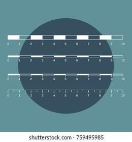 Map scales graphics for measuring distances. Scale measure map vector. Latitude and longitude distance