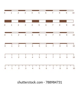 Map scales graphics for measuring distances. Scale measure map vector. Latitude and longitude distance