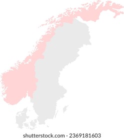 Map of Scandinavia With Norway Highlighted