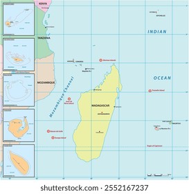 Mapa das Ilhas Espalhadas do Oceano Índico, França