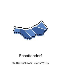 map of Schattendorf City modern with outline, High detailed illustration vector Design Template