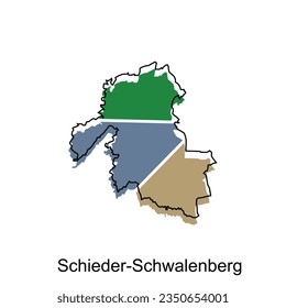 map of Schieder Schwalenbeg City. vector map of the German Country. Vector illustration design template