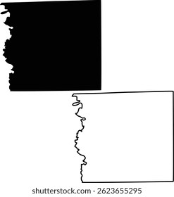 Map of Schuyler County Missouri USA Silhouette Flat And Outline Design